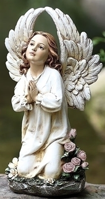 16" KNEELING ANGEL GARDEN STATUE