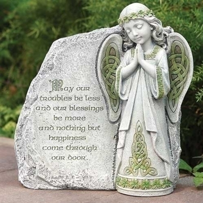 9.75" IRISH ANGEL GARDEN STONE