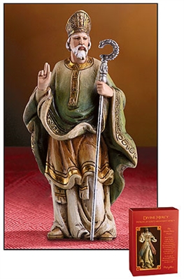 St. Patrick Statue, 4" H, Resin