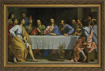Last Supper by Champagne Framed Image, 6.5" X 10"