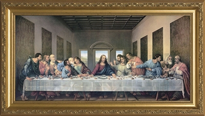 Last Supper by DaVinci Framed Image, 8" X 16"