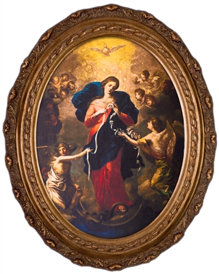 Mary Undoer of Knots Canvas in Oval Framed, 8" X 10"