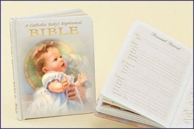 A Catholic Baby's Baptismal Bible