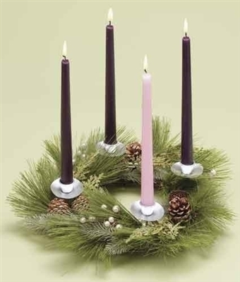 14" ADVENT WREATH PINE WREATH WITHOUT CANDLES