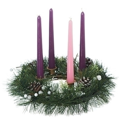 14" ADVENT WREATH PINE WREATH WITHOUT CANDLES