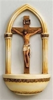 7" CRUCIFIX HOLY WATER FONT FLORENTINE STYLE