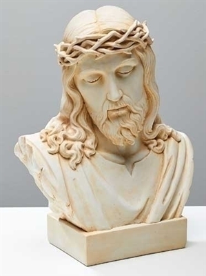 8.25" JESUS BUST ALABASTER FIGURE