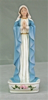 Praying Virgin Rosary Holder, fully hand-painted, 6.25"