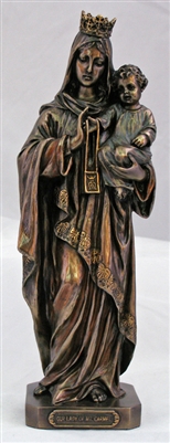 OL Mt. Carmel, Veronese, hand-painted cold-cast bronze, 10"