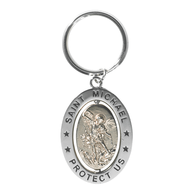 St. Michael Revolving Key Ring