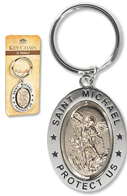 St. Michael Revolving Key Ring