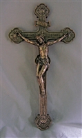 Crucifix, Hand-Painted, Cold-Cast Bronze, 20"