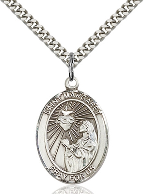 St. Margaret Mary Alacoque Medal<br/>7072 Oval, Sterling Silver