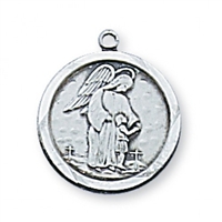 Sterling Silver Guardian Angel Medal