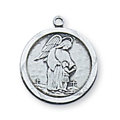 Sterling Silver Guardian Angel Medal