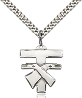 6072SS/24S <br/>Sterling Silver Franciscan Cross Pendant