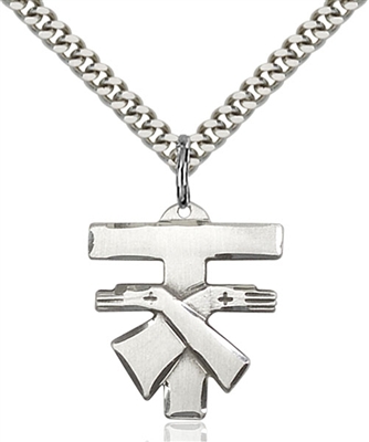 6072SS/24S <br/>Sterling Silver Franciscan Cross Pendant