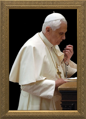 Pope Benedict Praying Rosary, 7" X 10"