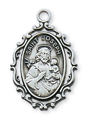 STERLING SILVER ST. JOSEPH MEDAL