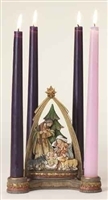 6.25" ADVENT NATIVITY WITH ARCH CANDLE HOLDER
