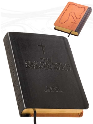 The New Catholic Answer Bible-Librosario, Black/Tan, Large Print