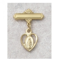 GOLD/STERLING SILVER MIRACULOUS MEDAL GOLD PLATED BABY PIN