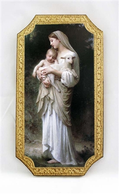 Innocence by Bouguereau Florentine Plaque, 5x9