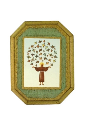 St. Francis with Birds Florentine Plaque