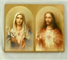 Sacred Heart of Jesus/Immac. Heart of Mary Plaque, 7.75x9.75