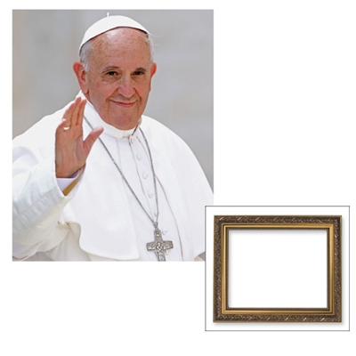 Pope Francis Gold Framed Print, 8 x 10