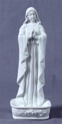 Praying Virgin Rosary Holder, White, 6.25"