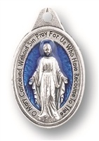 1" Blue Enameled Miraculous Medal