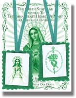 Green Scapular with Instruction Pamphlet