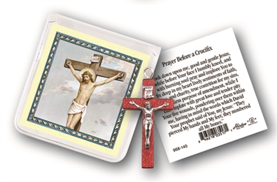Crucifixion Pocket Coin w/Holy Card 3x3