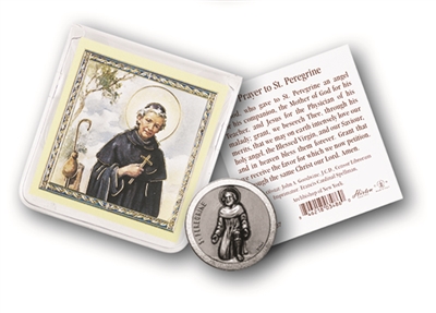 St. Peregrine Pocket Coin w/Holy Card 3x3