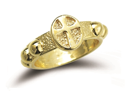 Gold Benedict Rosary Ring- 1-1/4 in Diameter