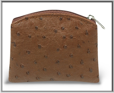 Brown Ostrich Skin Pattern Rosary Pouch