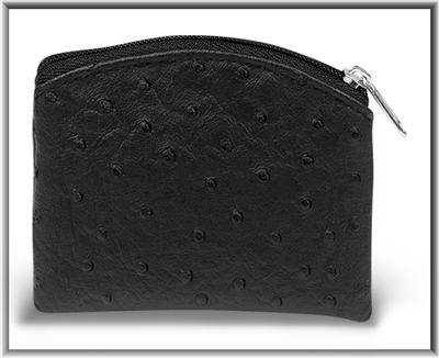 Black Ostrich Skin Pattern Rosary Pouch