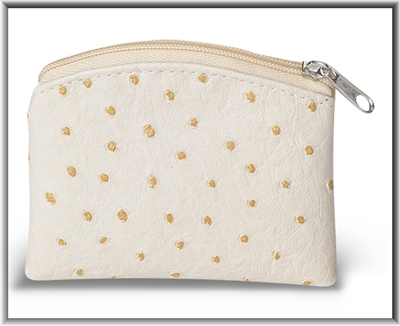 Beige Ostrich Skin Pattern Rosary Pouch
