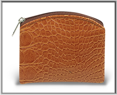 Brown Crocodile Skin Pattern Rosary Pouch
