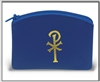 Blue Calf Grain Vinyl Rosary Pouch, 2.5"x3"