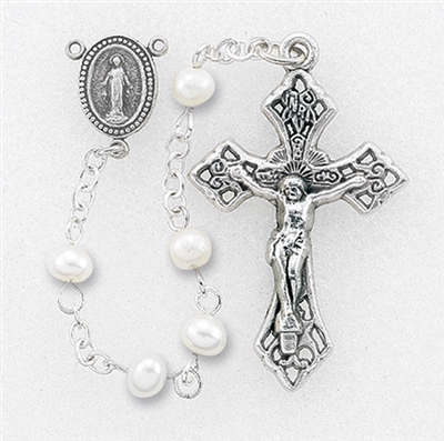 Genuine Fresh 4mm Water Pearl Bead Rosary