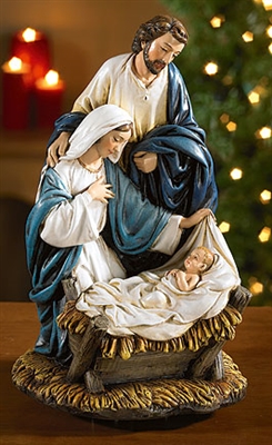 Come Let Us Adore Him Figurine- Plays 'O Come All Ye Faithful'