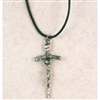 Pewter Papal Crucifix w/24 in. Black Cord