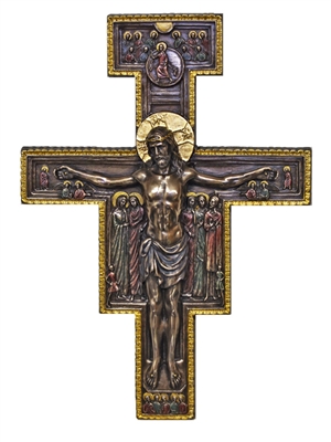 10" San Damian Crucifix, Cold-Cast Bronze