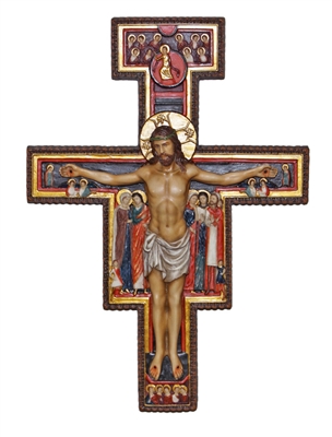 San Damian Crucifix, Fully Painted Color, 10"