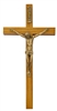 8" WALNUT CRUCIFIX GOLD CORPUS