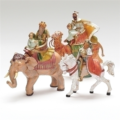 3-Piece Set, Kings on Horse/Camel/Elephant, Fontanini