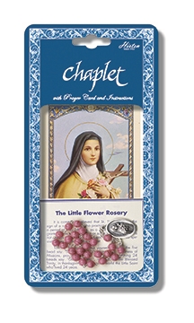 St. Therese Deluxe Chaplet - Pink Glass Beads