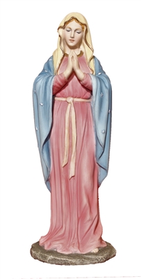 Praying Virgin, fully hand-painted color, 8"